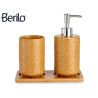 SET BAÑO CERAMICA 2 PZS CAMEL CUAD C BANDEJA