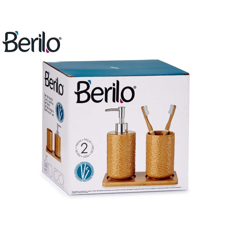 SET BAGNO CERAMICA 2 PEZZI CAMEL CON VASSOIO