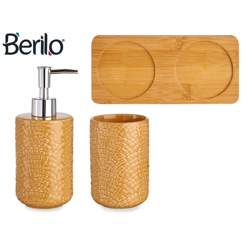 SET BAGNO CERAMICA 2 PEZZI CAMEL CON VASSOIO
