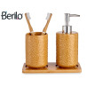 SET BAÑO CERAMICA 2 PZS CAMEL CUAD C BANDEJA