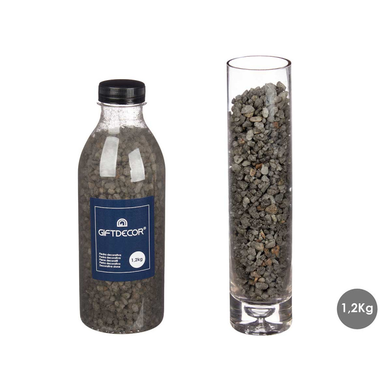DECORATIVE STONE POT 1,2KG BLACK