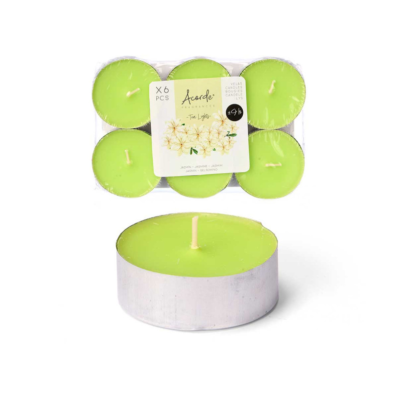 SET 6 TEA LIGHT MAXI 9 H JAZMIN