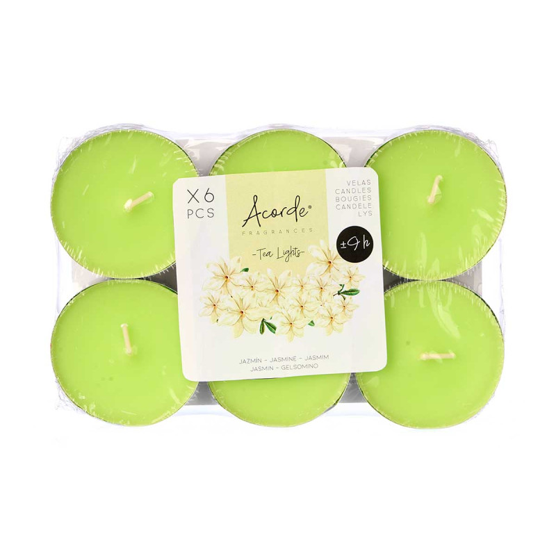 SET 6 TEA LIGHT MAXI 9 H JAZMIN