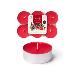 SET 6 TEA LIGHT MAXI 9 H FRUTOS ROJOS