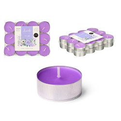 SET 24 TEA LIGHT 4 H LAVANDA