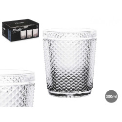 BICCHIERE DIAMANTE ACQUA TRASP PIEDE ANTRAC 300ML
