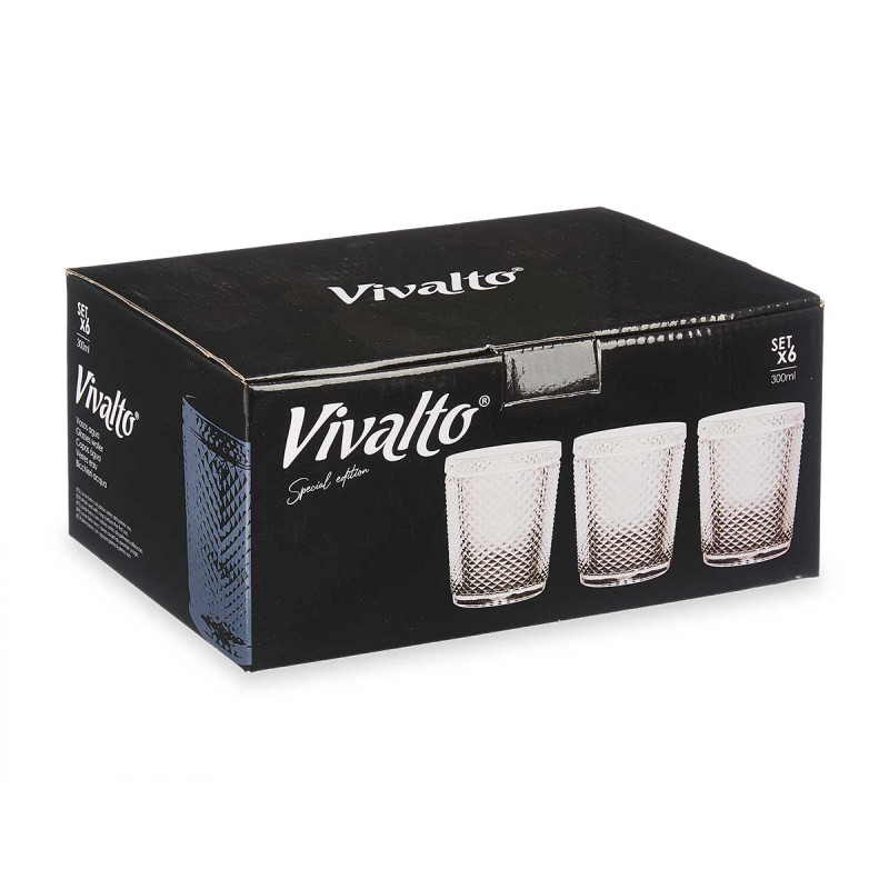 BICCHIERE DIAMANTE ACQUA TRASP PIEDE ANTRAC 300ML