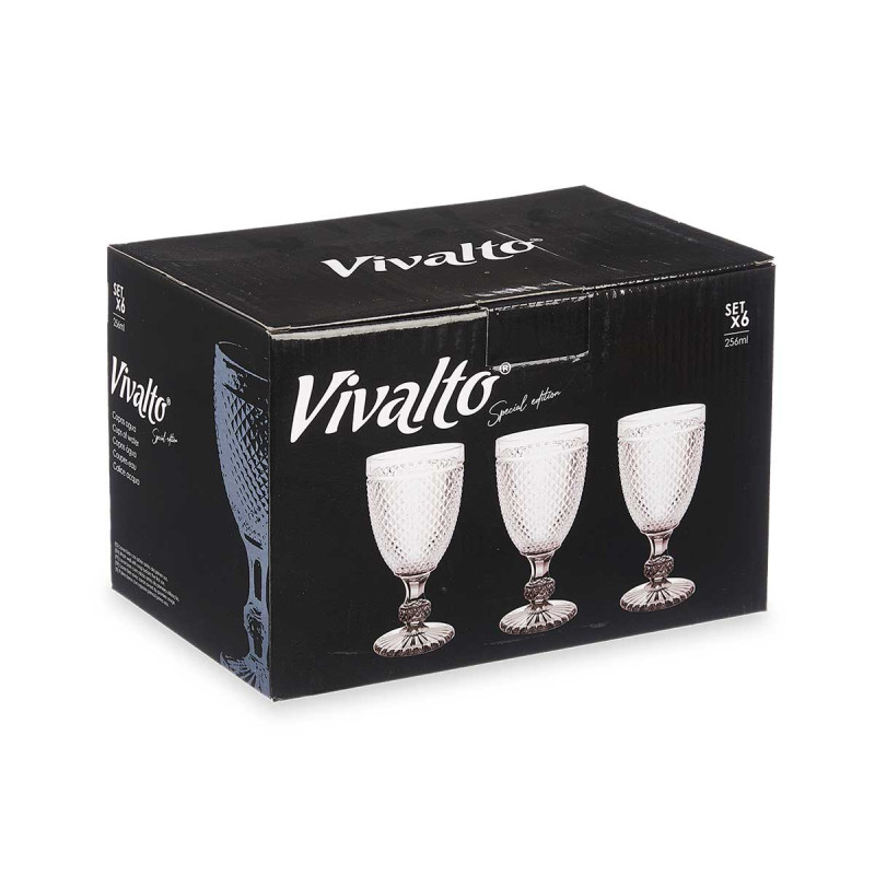 BICCHIERE DIAMANTE ACQUA TRASP PIEDE ANTRAc 256ML