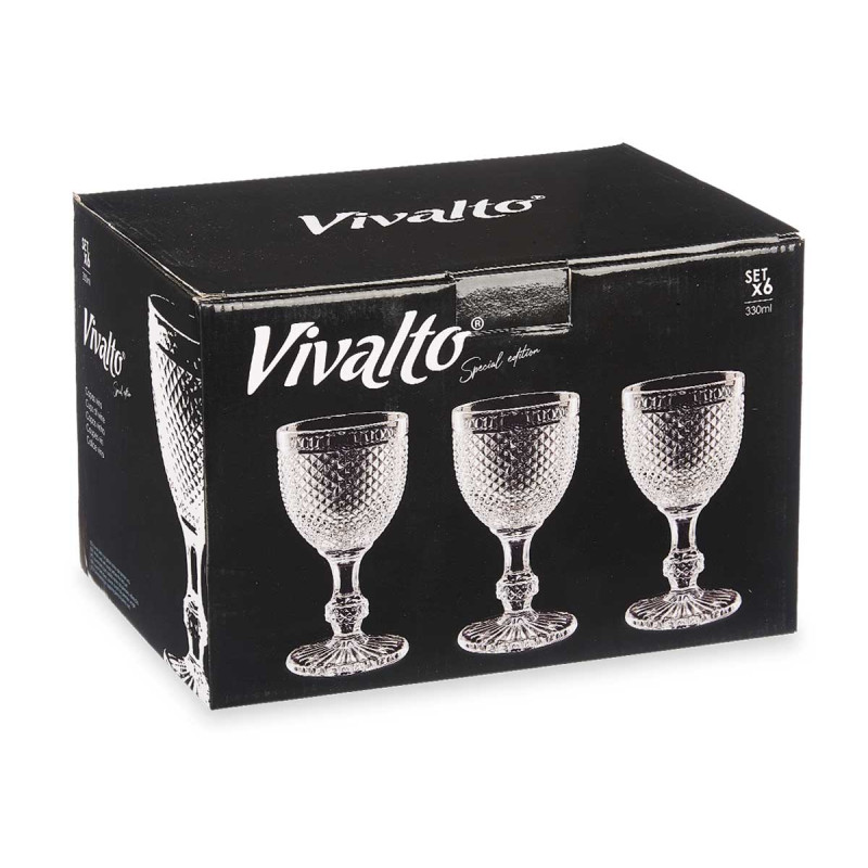 BICCHIERE DIAMANTE VINO TRASP 330 ML