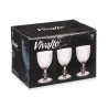 VERRE À VIN DIAMANT TRANSP PIED ANTHRACITE 330 ML