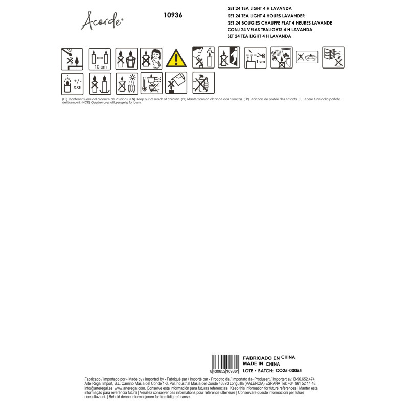 SET 24 BOUGIES CHAUFFE PLAT 4 HEURES LAVANDE
