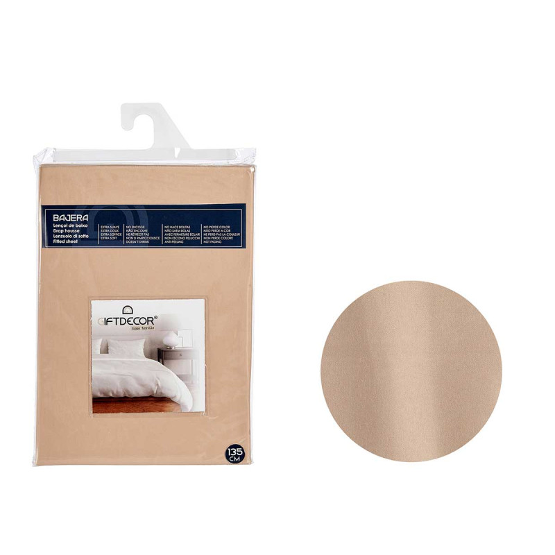 FITTED BED SHEET 135CM BEIGE COLOUR