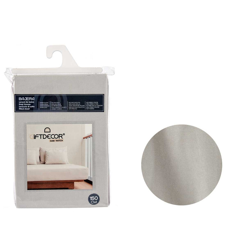 FITTED BED SHEET 150CM GREY COLOUR