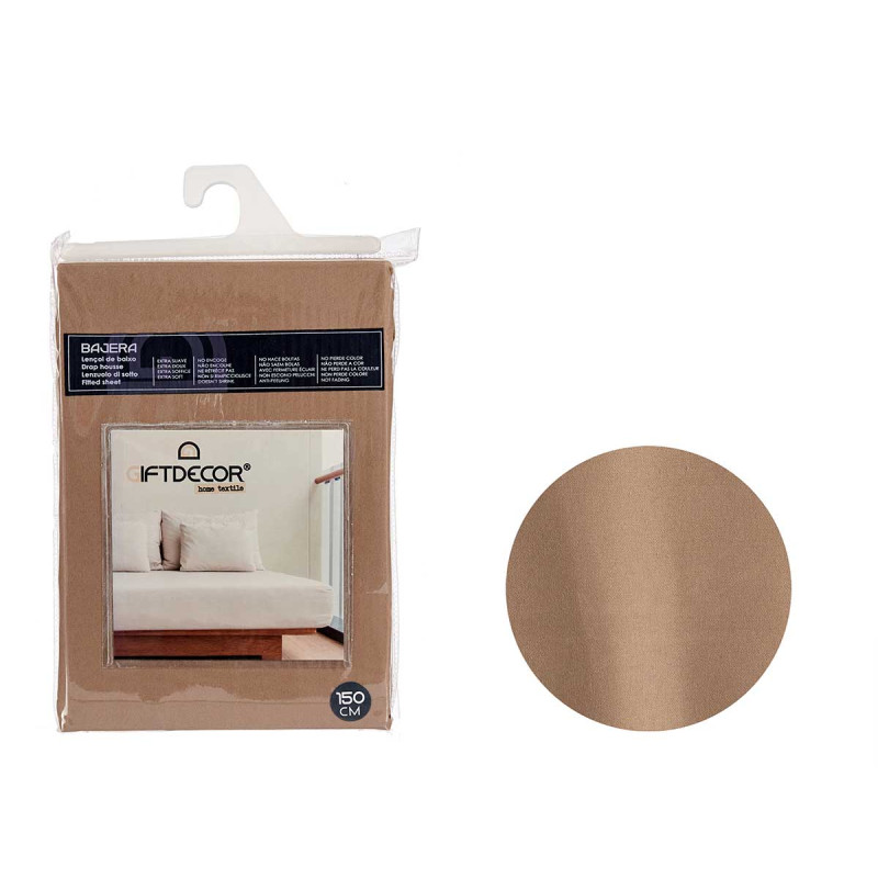 FITTED BED SHEET 150CM BROWN COLOUR