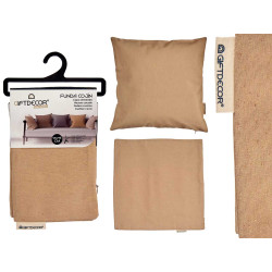 CAPA ALMOFADA COM FECHO 45X45CM BEGE