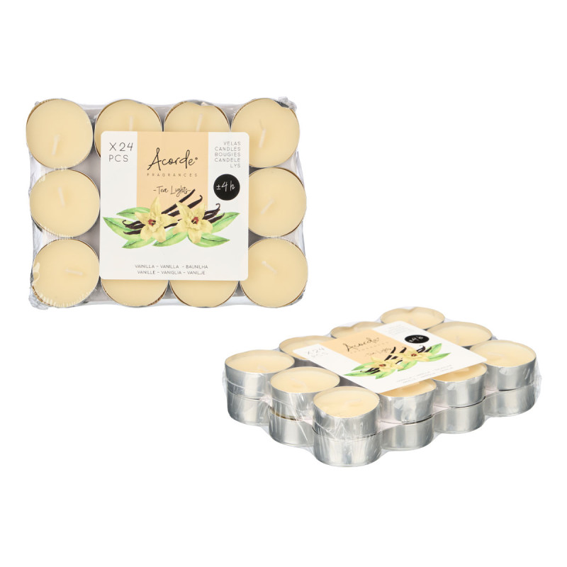 SET 24 TEA LIGHT 4 H VAINILLA