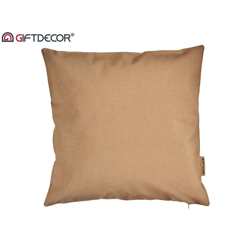 CAPA ALMOFADA COM FECHO 45X45CM BEGE