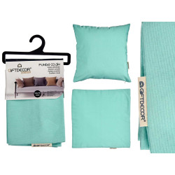 CAPA ALMOFADA COM FECHO 45X45CM TURQUESA