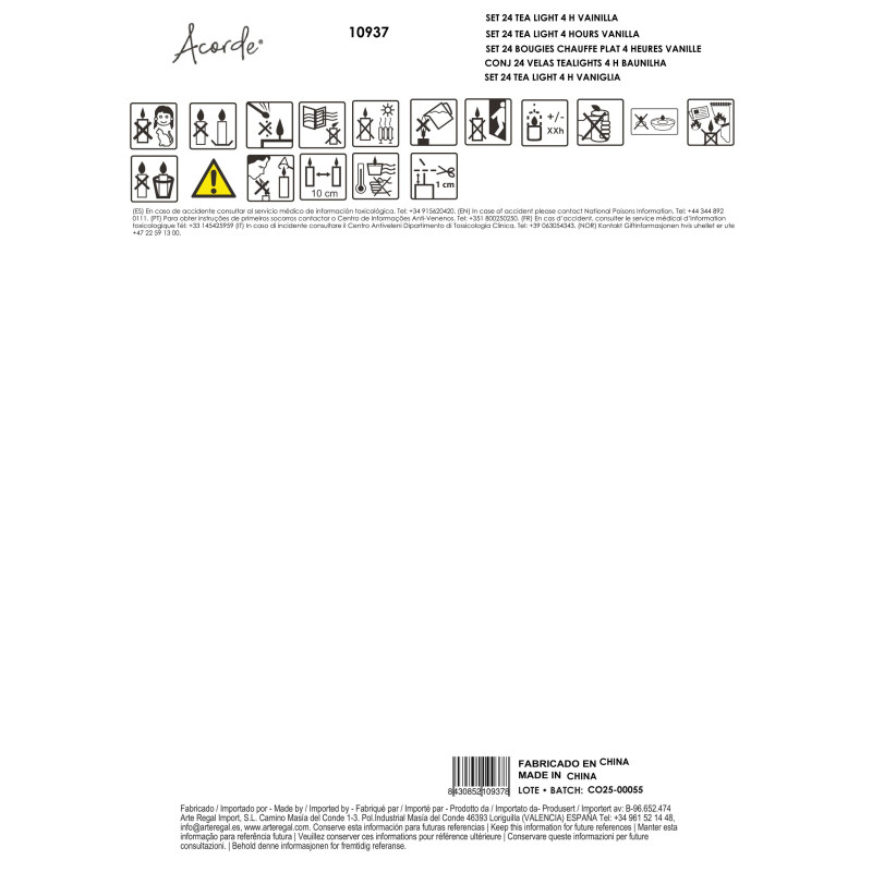 SET 24 BOUGIES CHAUFFE PLAT 4 HEURES VANILLE
