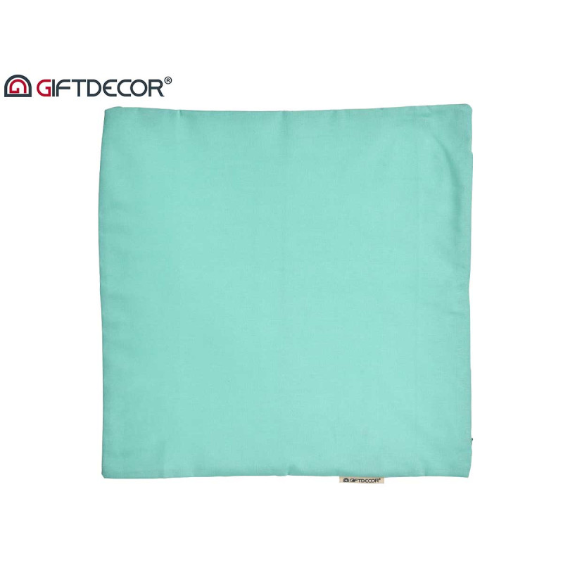 CAPA ALMOFADA COM FECHO 45X45CM TURQUESA