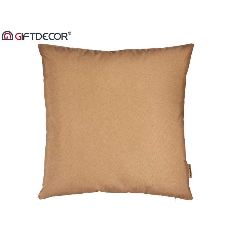 CAPA ALMOFADA COM FECHO 60X60CM BEGE 