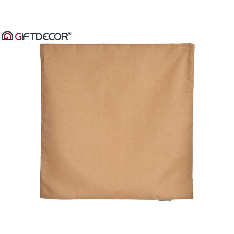 CAPA ALMOFADA COM FECHO 60X60CM BEGE 