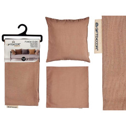 FEDERA CUSCINO CERNIERA 60X60CM MARRONE