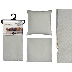 60X60CM PILLOW CASE WITH ZIP LIGHT GREY  