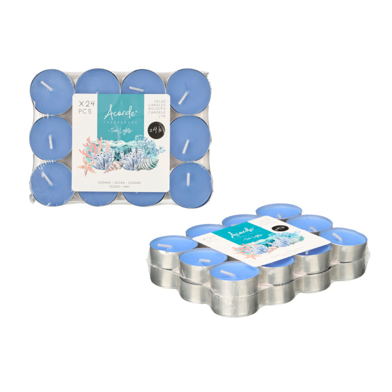 SET 24 TEA LIGHT 4 H OCEANO