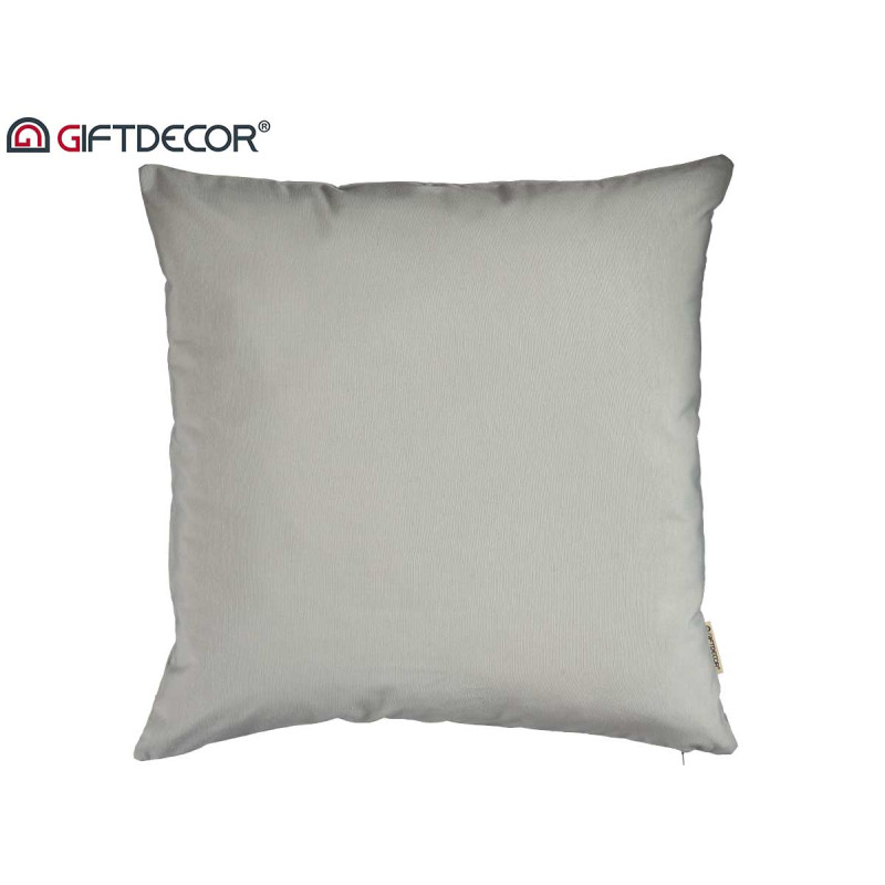 HOUSSE OREILLER FERMETURE ECLAIR 60X60 GRIS CLAIR 