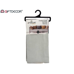 60X60CM PILLOW CASE WITH ZIP LIGHT GREY  