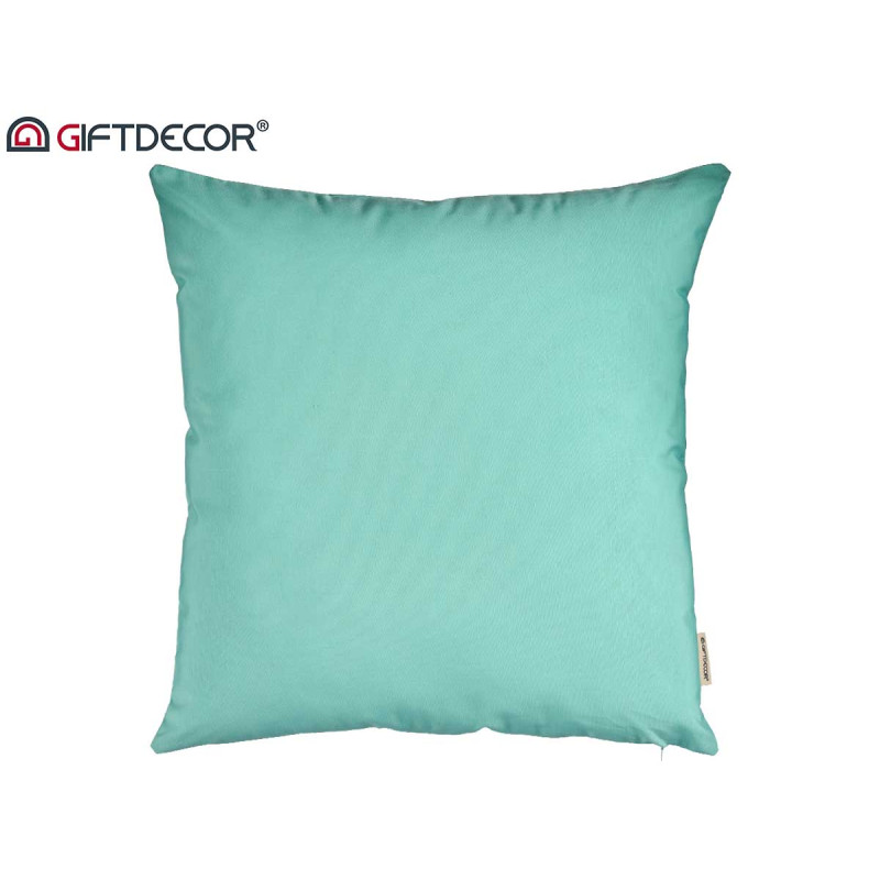 CAPA ALMOFADA COM FECHO 60X60CM TURQUESA