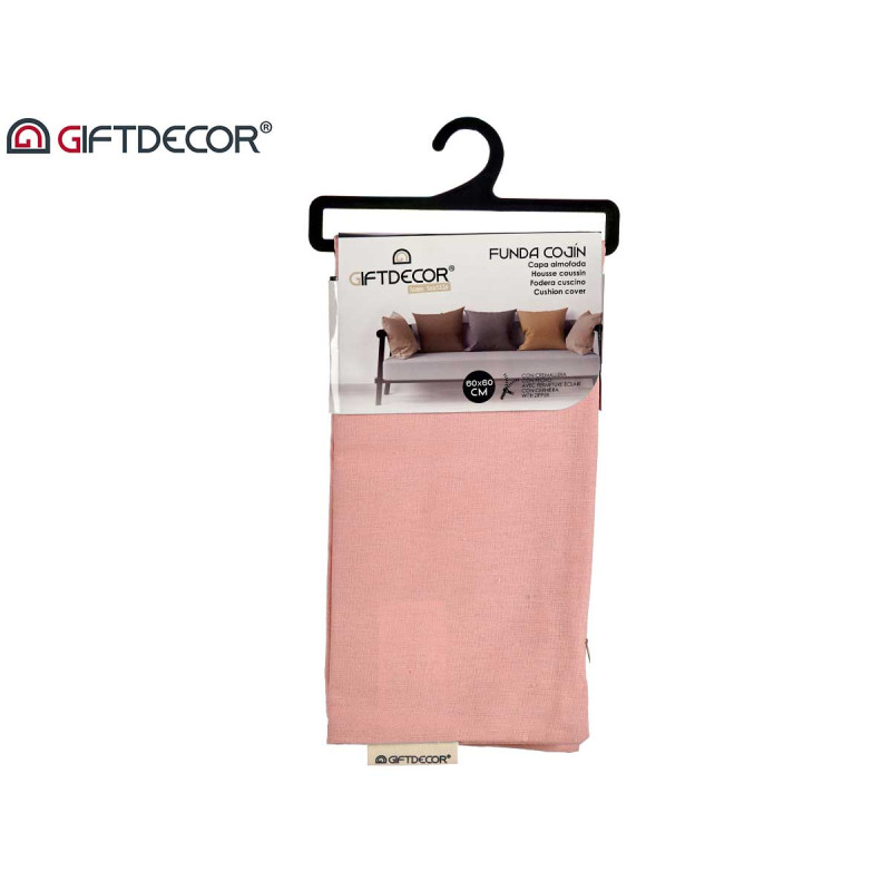 CAPA ALMOFADA COM FECHO 60X60CM ROSA