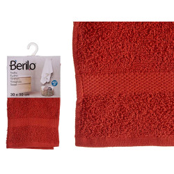 SERVIETTE DE BAIN LISSE 30X50 COULEUR TUILE 