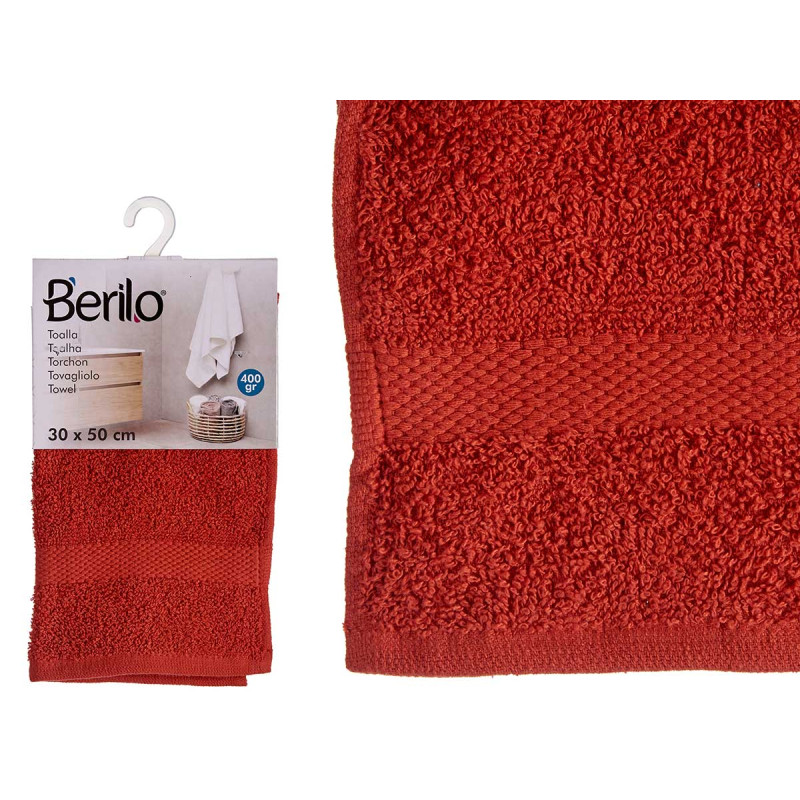 SERVIETTE DE BAIN LISSE 30X50 COULEUR TUILE 