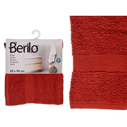 SERVIETTE DE BAIN LISSE 50X90 COULEUR TUILE 