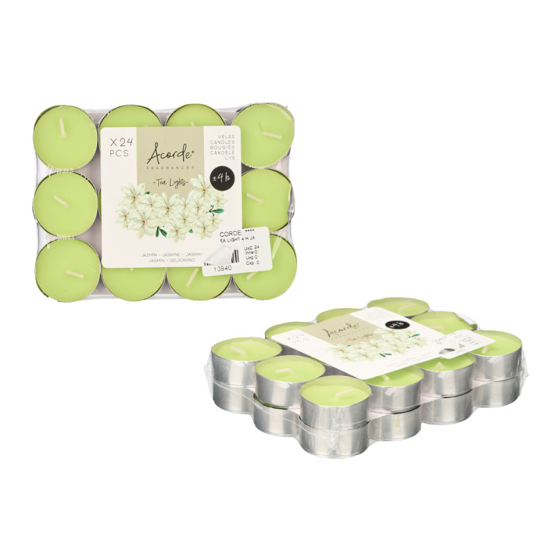 SET 24 TEA LIGHT 4 HOURS JASMINE