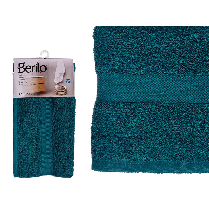 ASCIUGAMANO LISCIO 90X150 BLU PETROLIO 