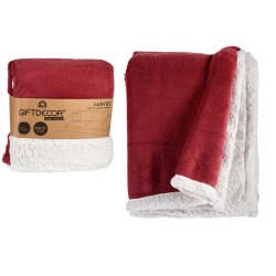 COUVERTURE CORAIL ET SHERPA 130X170CM ROSE FORT 