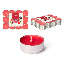 SET 24 TEA LIGHT 4 H FRUTOS ROJOS