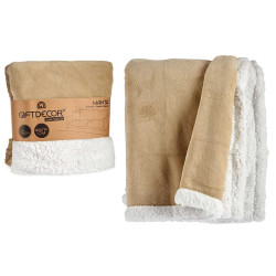 COUVERTURE CORAIL SHERPA 130X170CM COULEUR PIERRE