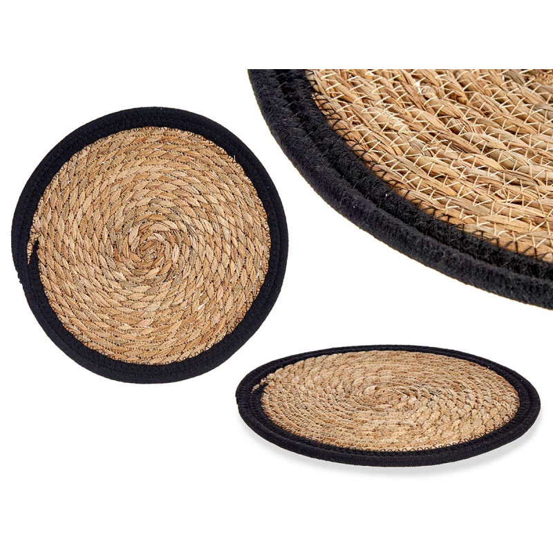 NAPPERON NATUREL REBORD NOIR 30CM