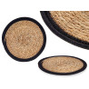 NATURAL WITH BLACK EDGE TABLECLOTH 30 CM