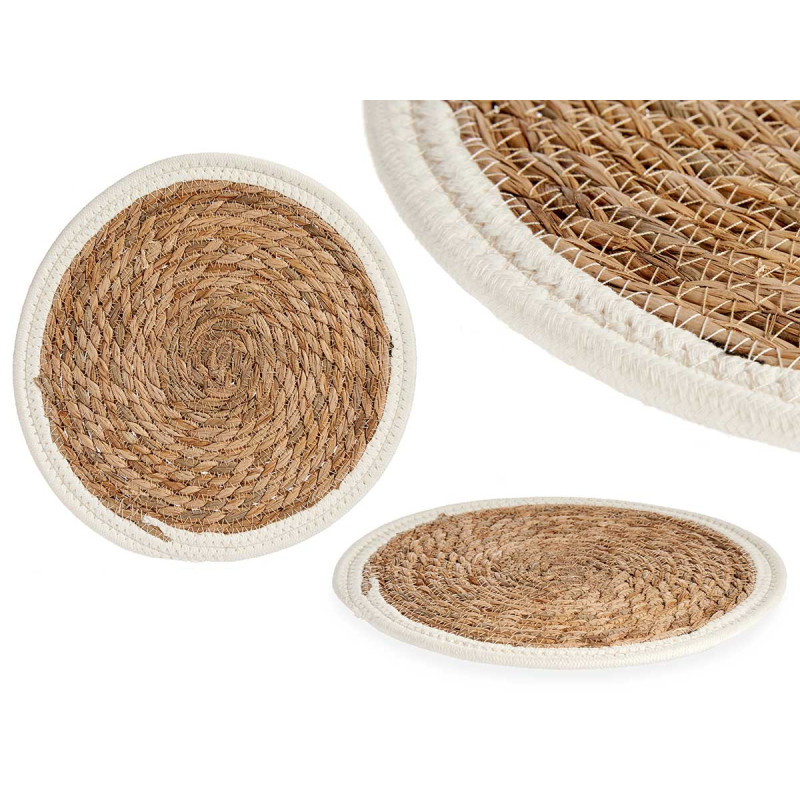 NAPPERON NATUREL REBORD BLANC 30CM