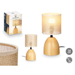 OVAL TABLE LAMP WOOD EFFECT 