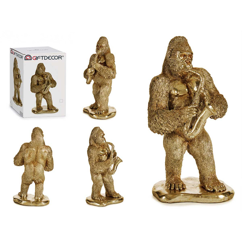 GORILA CON SAXOFONE DOURADO 