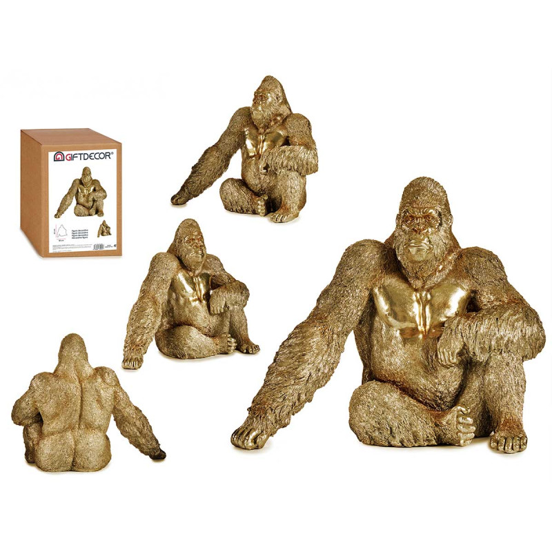 GORILLA SEDUTO DORATO