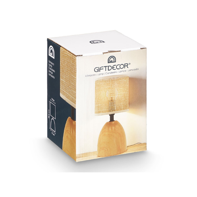 LAMPADA DA TAVOLO EFFETTO LEGNO OVALE