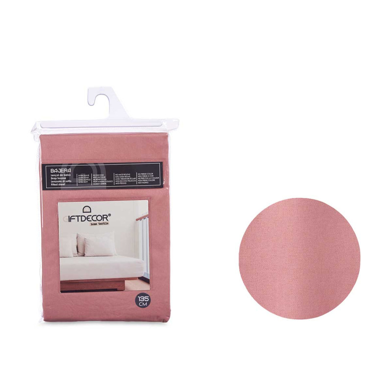 DRAP HOUSSE 135CM COULEUR CORAL 