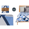 COLCHA CAMA REVERSIBLE 180X260 TRIANGULOS AZULES